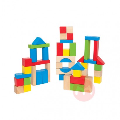 Hape Colored wooden children s building blocks
