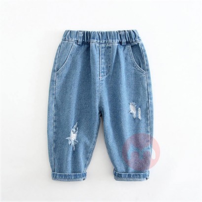 Haohao Children s neutral ripped baggy jeans