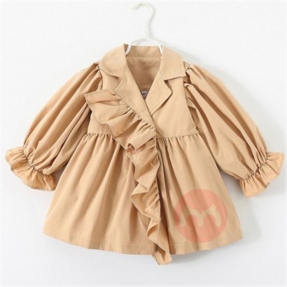 Duorun Ruffled Baby Girl Trench Coat