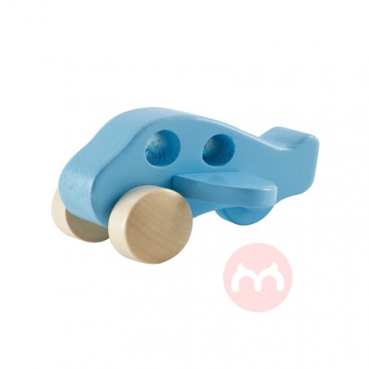 Hape Small blue wooden airplane toy