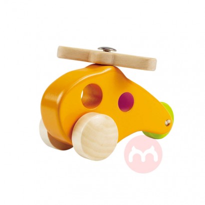 Hape Yellow wooden helicopter toy