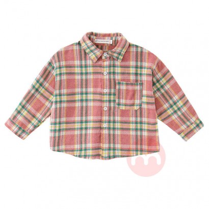 Others Long sleeved pink plaid baby...