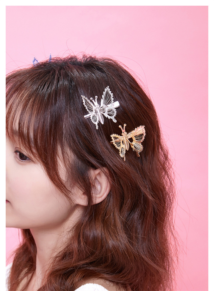 LXY Girls Metal Butterfly Hairpin Moving Butterfly Hairpin Cute Three-dimensional Butterfly Headdress