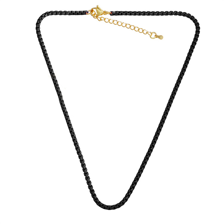 LXY Necklace Accessories Boho Style Candy Color Necklace Clavicle Chain Short Multicolor Plain Chain Women