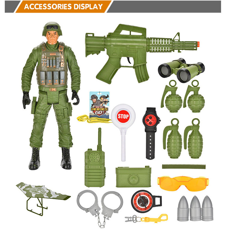 BS Boy Role Play Swat Army Weapons Camouflage Police Gun Military Soldier Other Pretend Police Play Toy Set With GCC