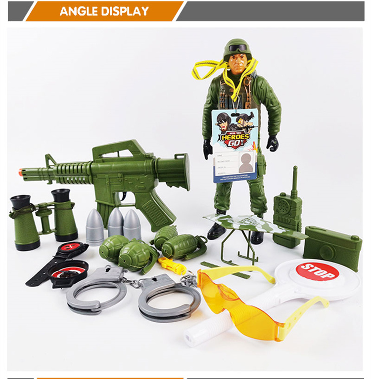 BS Boy Role Play Swat Army Weapons Camouflage Police Gun Military Soldier Other Pretend Police Play Toy Set With GCC