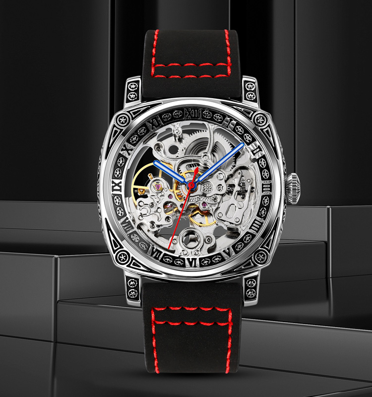SKMEI 9271 Fashion Leather Band Mechanical Watch Men Luxury Waterproof Wristwatch