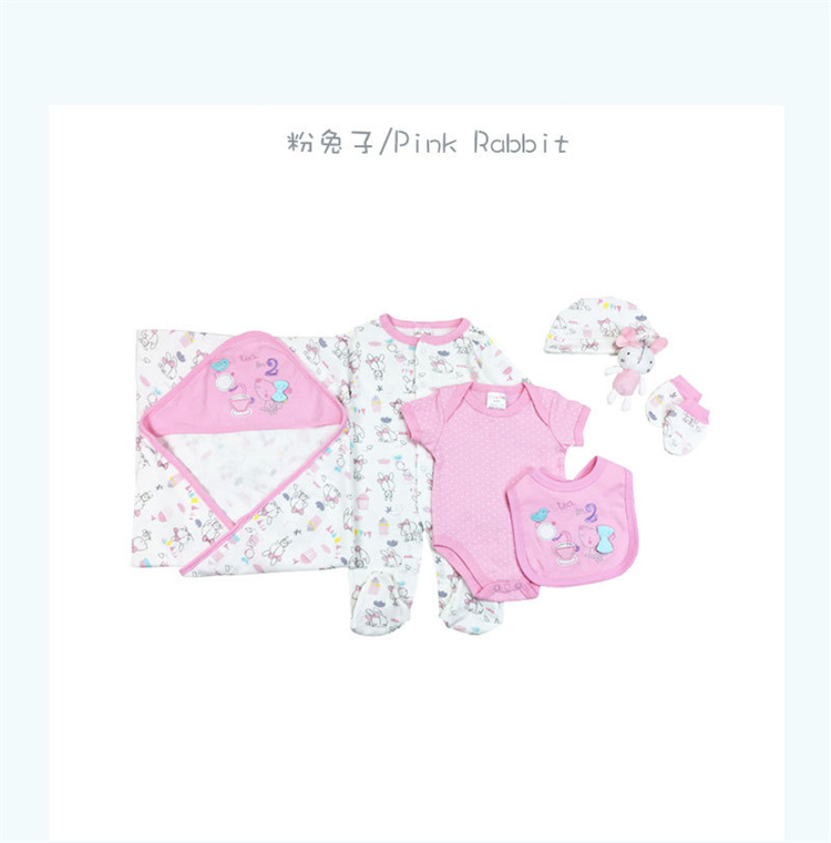 wholesale Comfortable Newborn Baby Clothes Set Infant Toddler Age Group 0-9 Months 7 Pcs Cotton Baby Clothes Sets Clothi