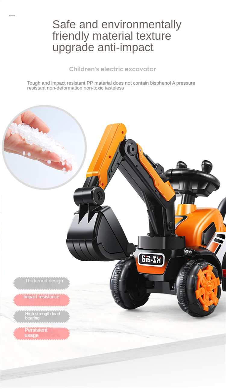Children s Electric Car Toy Engineering Car Old Toy Battery Double Drive with Remote Control Excavator Ride on Car Toy