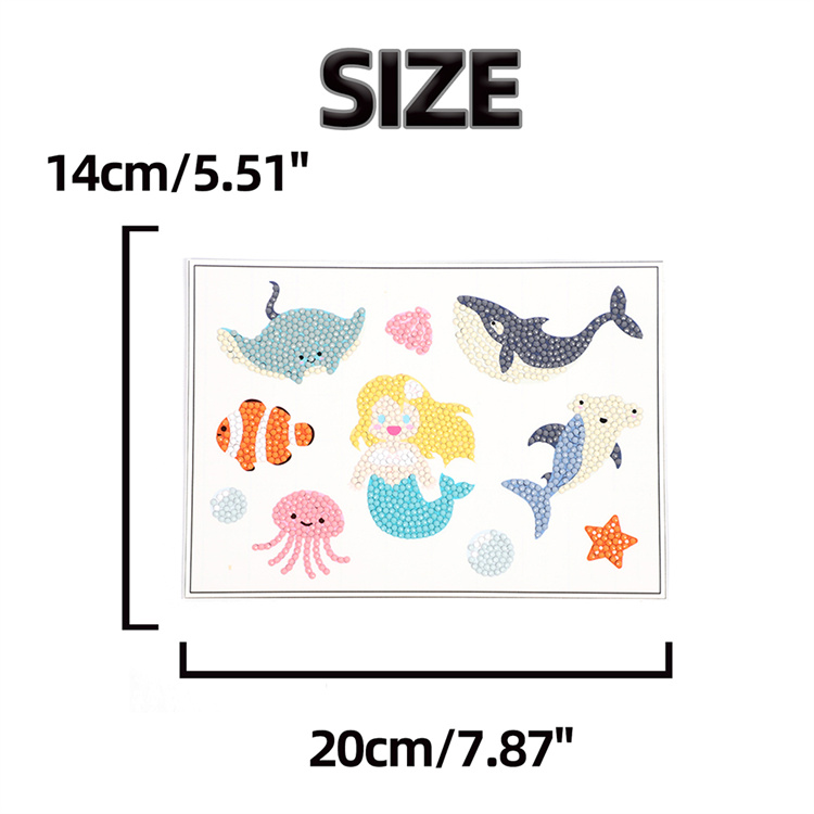 DIY Toy Kid Mermaid Diamond Painting Stickers Kits Handmade Sticker Bookmark Sets Toys Gifts Fun and easy to mak