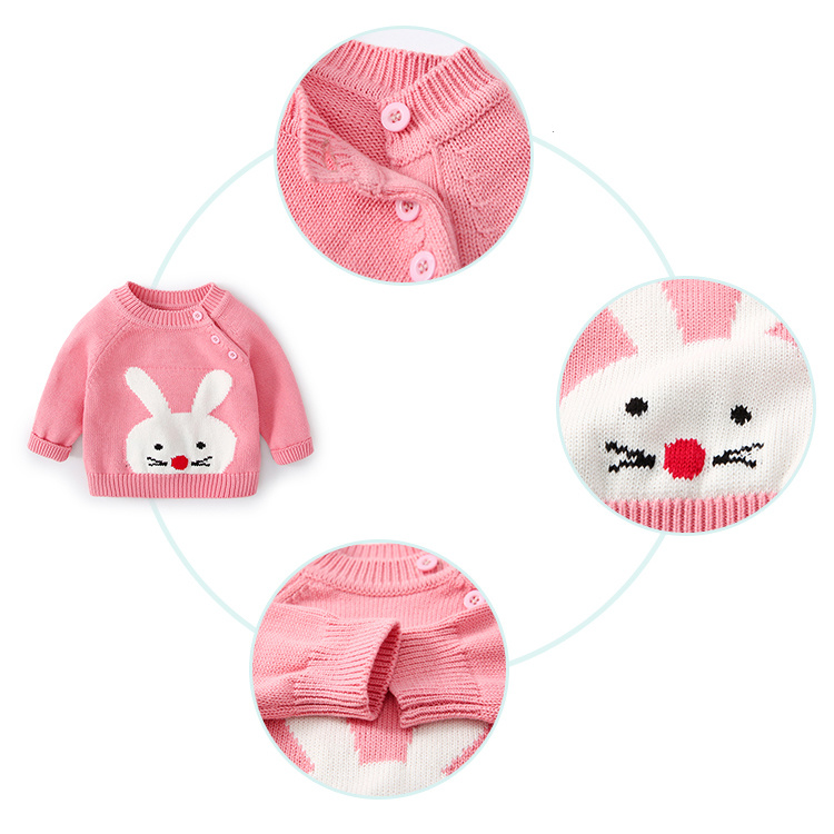 crew neck cartoon jacquard baby sweater knitted kids clothing for winter