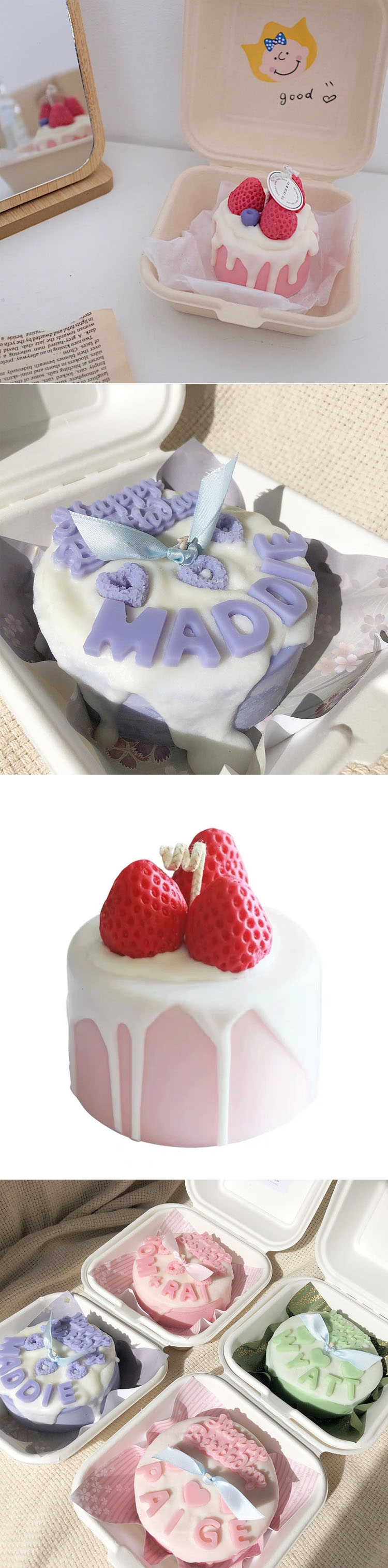 Cream Cake Home Decoration Gift Customization Of Fragrance Festival strawberry custom dessert Fruit Scented containers c
