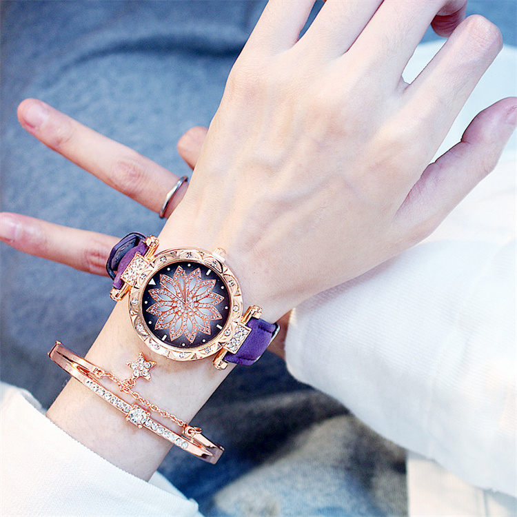 OEM Star Bracelet Watch casual women watch leather imitation quartz watch