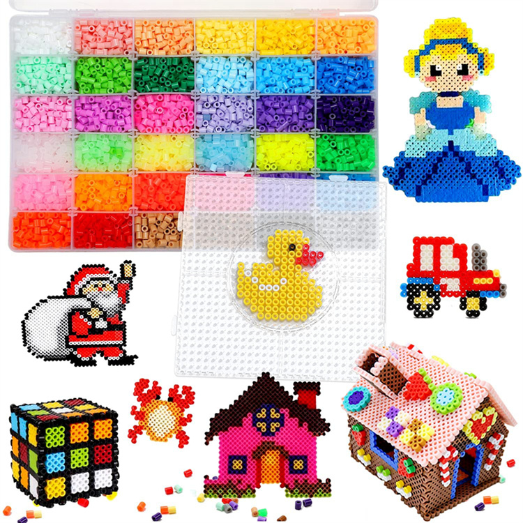 In Stock CUTE STONE Fuse Beads Craft Kit DIY Educational Toys 8000 pcs Iron Beads Arts and Crafts Pearler Set Kids Gift 