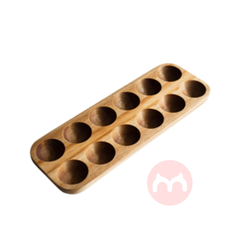 XingHua Kitchen Refrigerator 12 Grids Eggs Holes Wooden Egg Holder Egg Tray