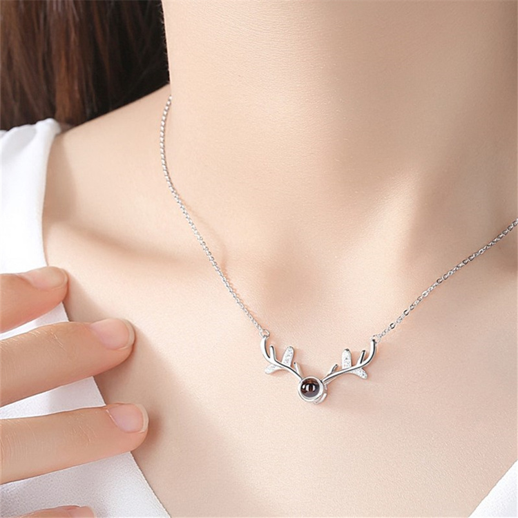 Valentines Day Gift For Her Dainty I Love You 100 Language Silver Jewelry Rose Gold Necklace