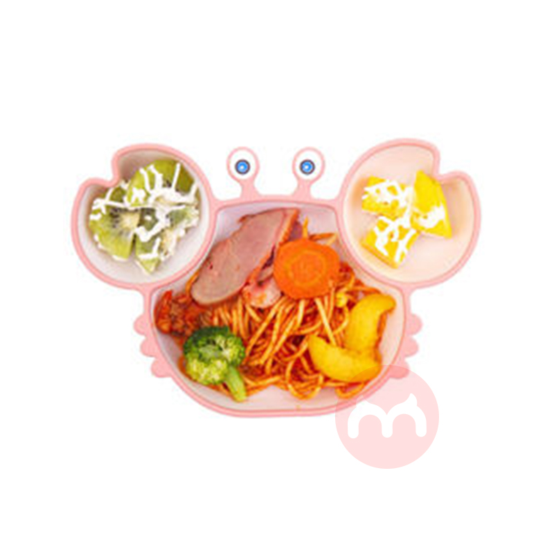Jiangmen Kitchen & Tabletop Children Feeding Plate Non-Slip Baby Food Bowl For Dishes Silicone Suction Cute CrabKids Din