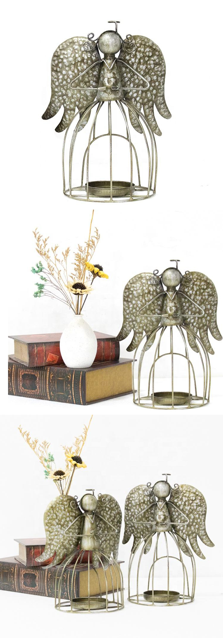 Low Price High Quality Product Antique Home Decor Bird Cage Pillar Candle Holder