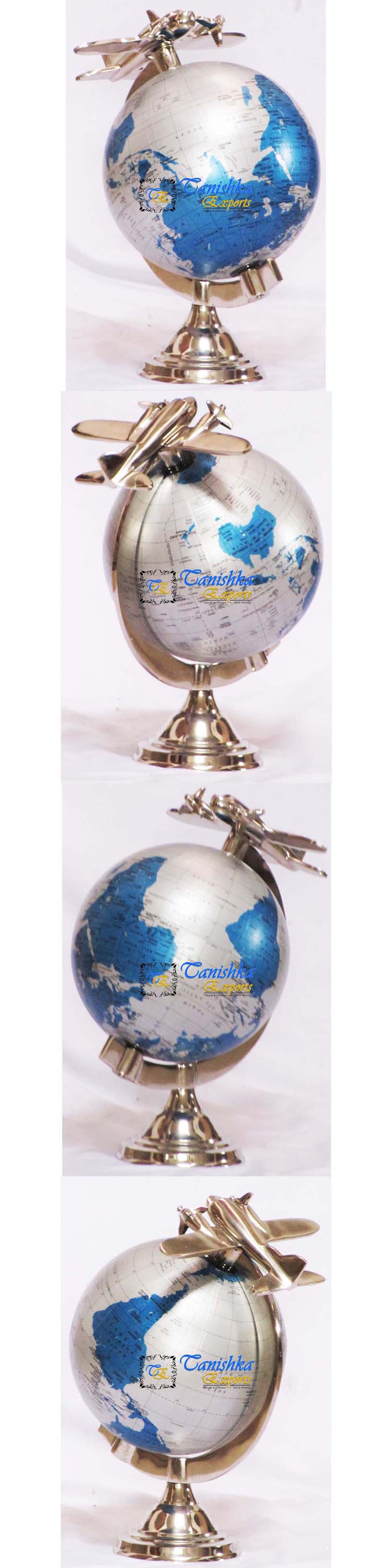 Nautical Airplane Designer Collectible Globe Nautical Airplane Decorative Globe Gift Decor Globe