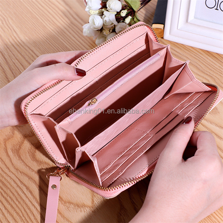 Women long Leather Zipper Purse girls Geometric patterns wallets Tassel Wallets Simple Card Holder Women Wallet