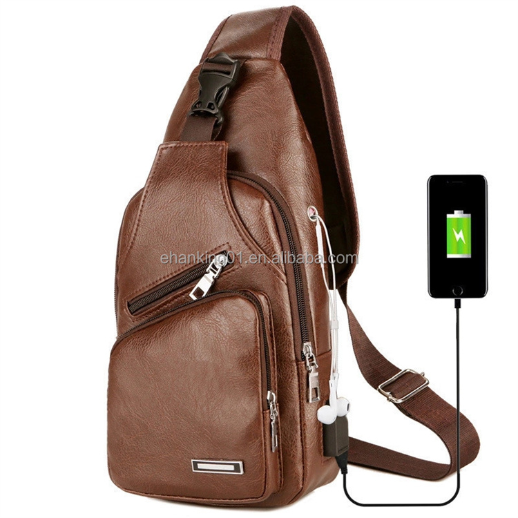 OEM USB Charging bags Men Shoulder Bags Men Chest Bag 
