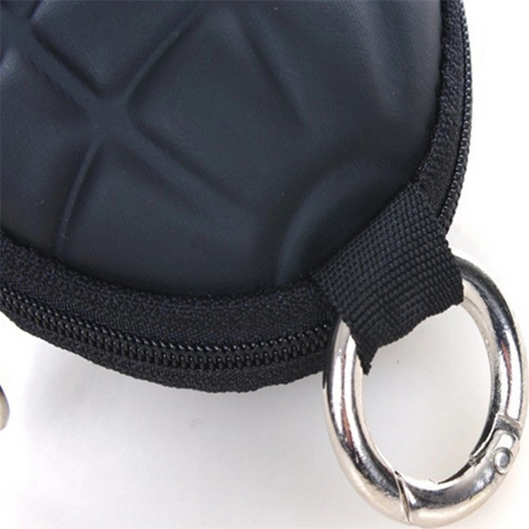 OEM Hot-selling multi-function grenade shaped car key wallet PU leather hand zipper coin purse pocket key chain 