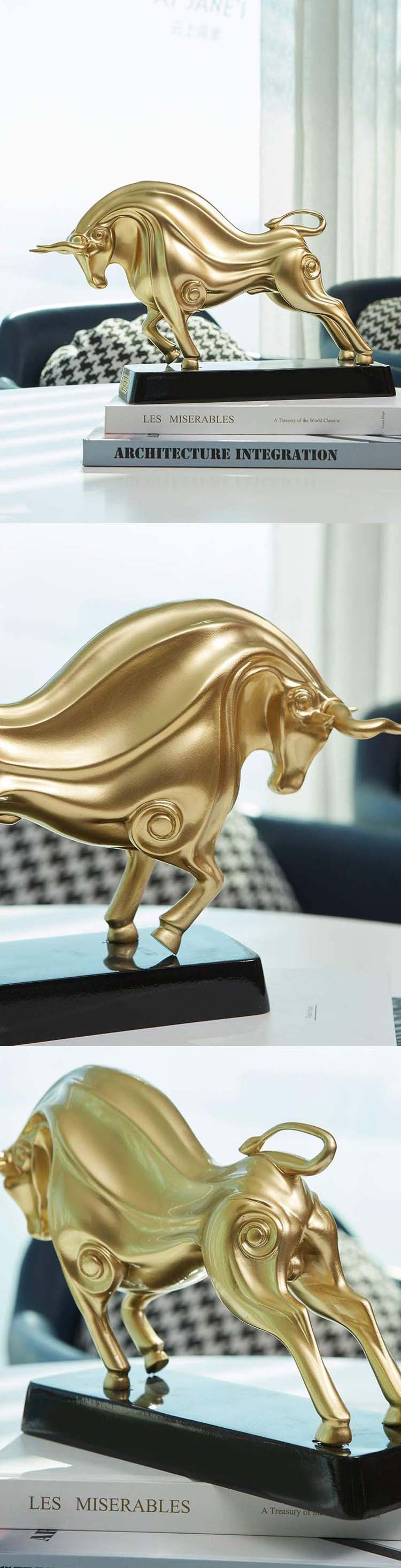 Handmade bull shaped home decoration aluminum sculpture