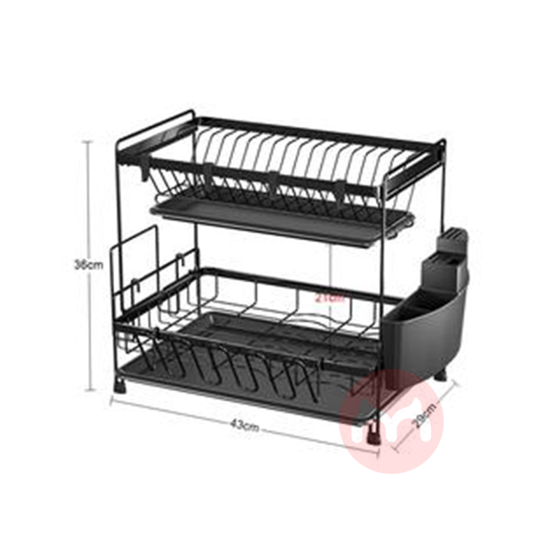 Boming 2 Tier Dish Rack Foldable Multi-functional Kitchen  Tabletop Dishes Chopsticks Knife and Fork Drain Rack Amazon w