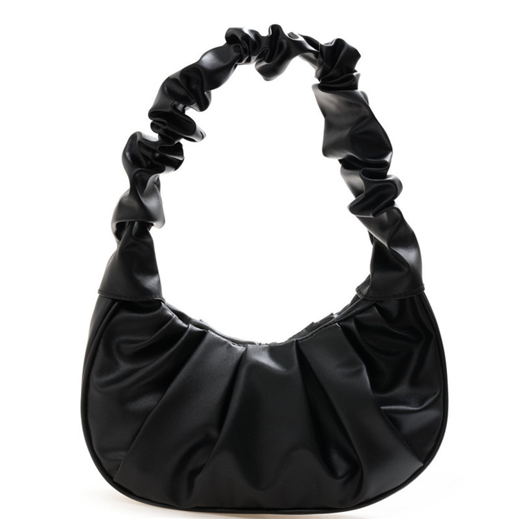 OEM fashion Women Pleated Cloud Bag 2022 Designer PU Leather Wrinkled Ladies Handbags Ruched Armpit shoulder Bags