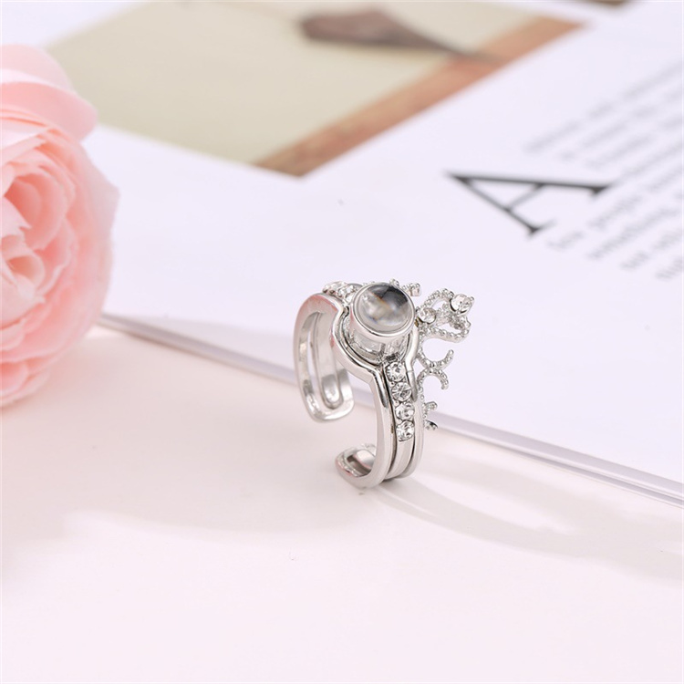 Female Ring 100 language I love you Projection Ring Romantic Love Memory Wedding Ring Jewelry