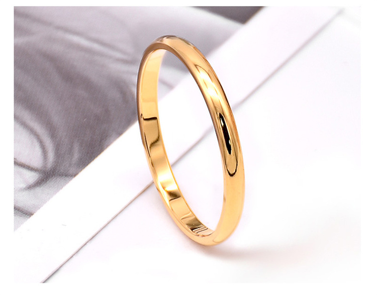OEM Titanium Steel Rose Gold Rings Anti-allergy Smooth Simple Wedding Couple Rings Bijouterie for Man or Woman Gift