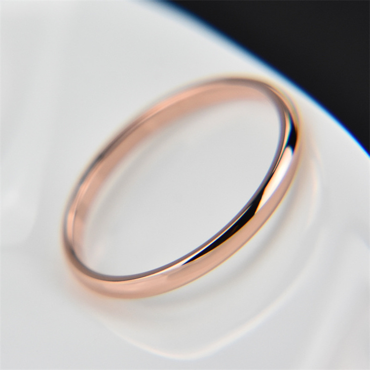 OEM Titanium Steel Rose Gold Rings Anti-allergy Smooth Simple Wedding Couple Rings Bijouterie for Man or Woman Gift