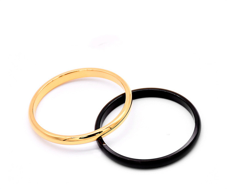 OEM Titanium Steel Rose Gold Rings Anti-allergy Smooth Simple Wedding Couple Rings Bijouterie for Man or Woman Gift