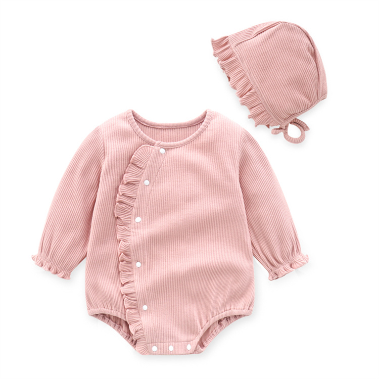 2022 new arrival baby dresses newborn toddler girl clothing slant fold edge opening baby girl romper