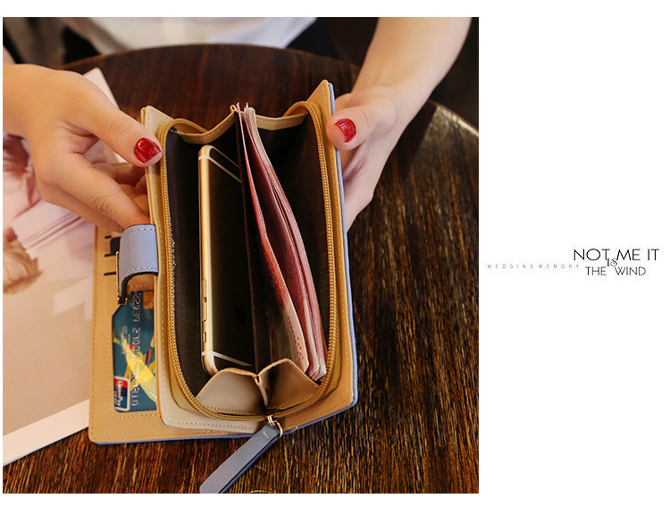 OEM Matte Leather Small Women Wallet Mini Womens Wallets And Purses Long Female Coin Purse Credit Card Holder