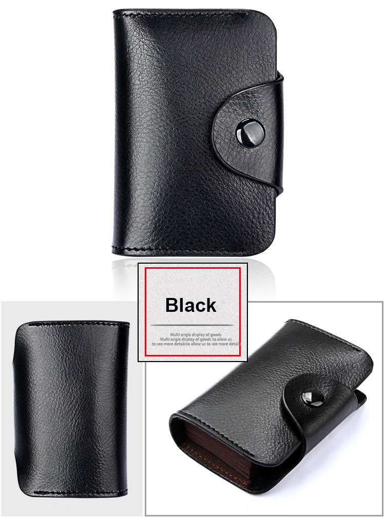 Genuine Leather Unisex Business Card Holder Wallet Bank Credit Card Case ID Holders Bag Men Women Card Wallet
