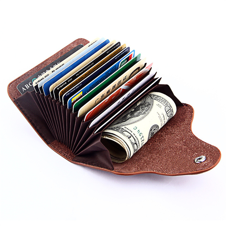 Genuine Leather Unisex Business Card Holder Wallet Bank Credit Card Case ID Holders Bag Men Women Card Wallet