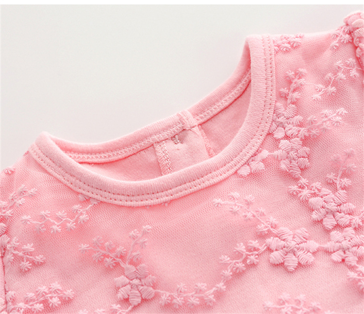 Wholesale birthday party wear long-sleeved spring and autumn lace bow baby princess dress infant baby girls cotton dress