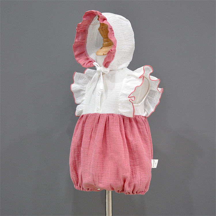 Wholesale 2020 Summer Fashion Baby clothes sets 100% Cotton Infant Kids clothing Ruffle baby rompers sets