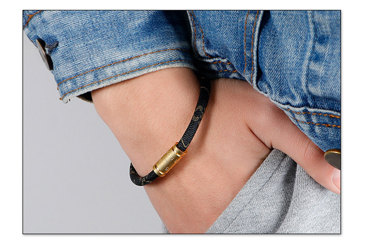 ZG New Spot Color Titanium Steel Lettering Simple Bracelet Men And Women Stainless Steel Bracelet Couple Magnetic Bracel
