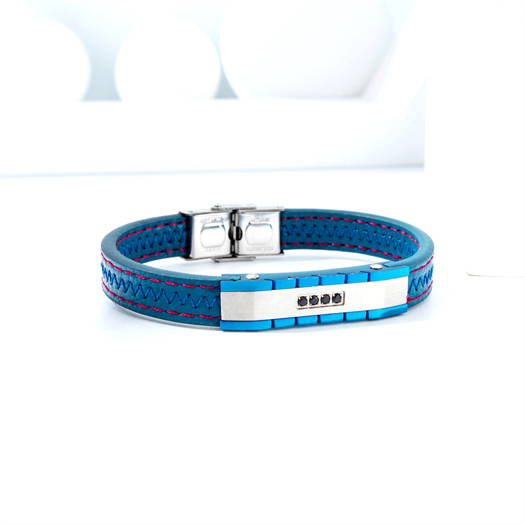 Summer blue wild Punk Jewelry stainless steel bracelet men