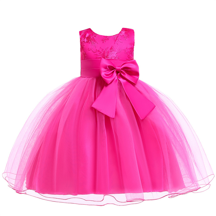 LZH Childrens Clothing 2021 New Girls Lace Elegant Sleeveless Wedding Gown Princess Dress Christmas Party Trailing Cake 