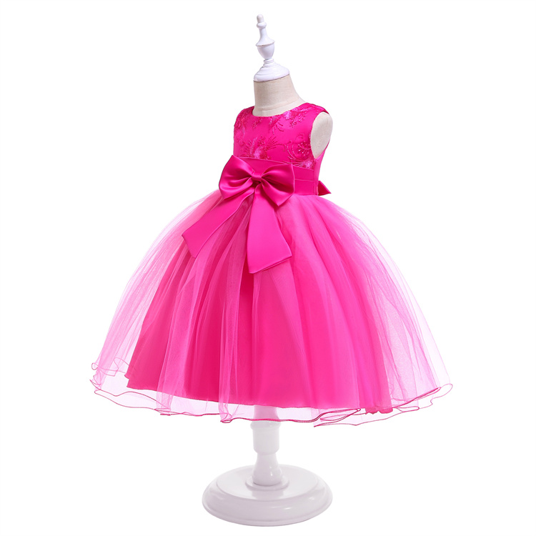 LZH Childrens Clothing 2021 New Girls Lace Elegant Sleeveless Wedding Gown Princess Dress Christmas Party Trailing Cake 