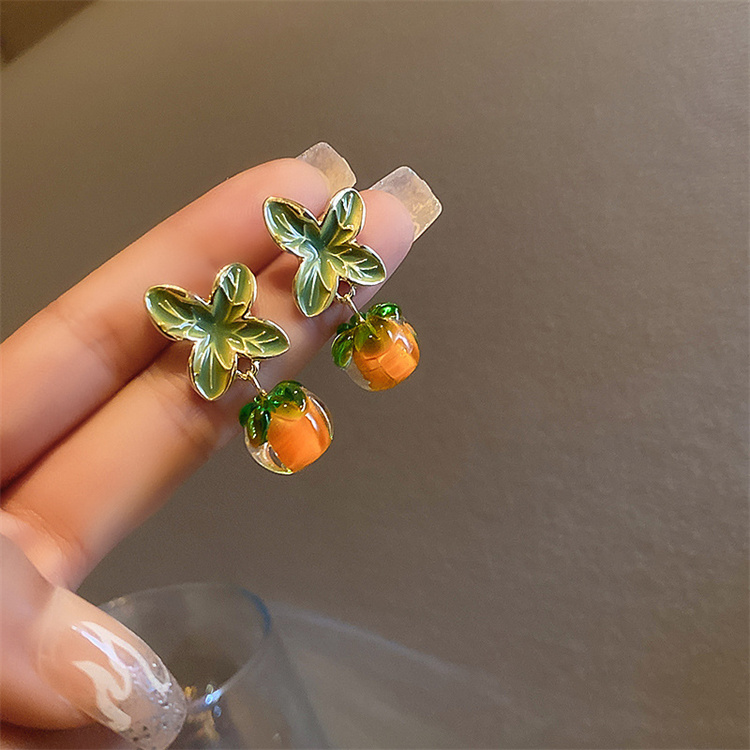 ZG New Earrings Ladies Simple  Persimmon Earrings