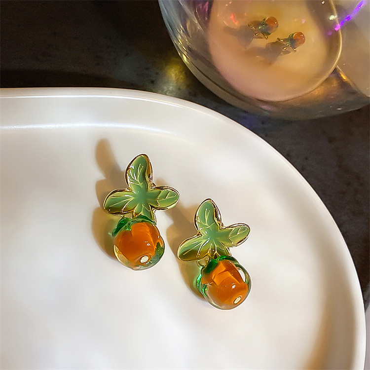 ZG New Earrings Ladies Simple  Persimmon Earrings