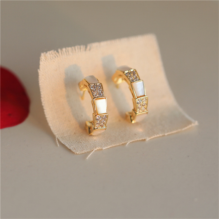 Fashionable and Elegant Cat's Eye Stone Earrings Design Sense New Diamond Earrings for Women