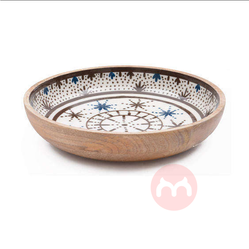Buyers Brand Customized Products Home-Grey-Large-Grey-Enamel-Bowl Wood food bowl Wood Salad Dough Bowl Wooden Home Kitch