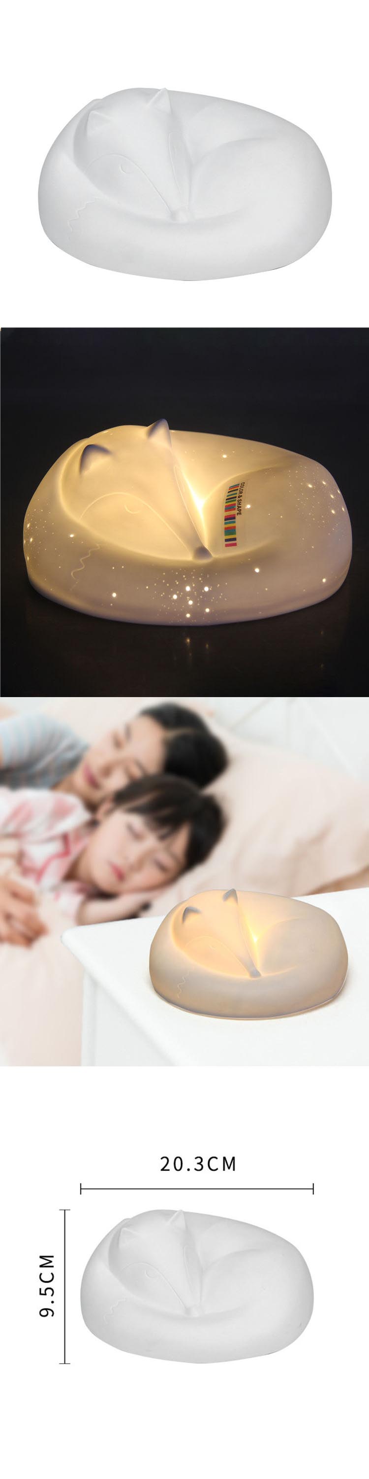 Fox Shape Night Light For Kids Ceramic Custom Night Light Decoration Bedroom Led Night Light For Children