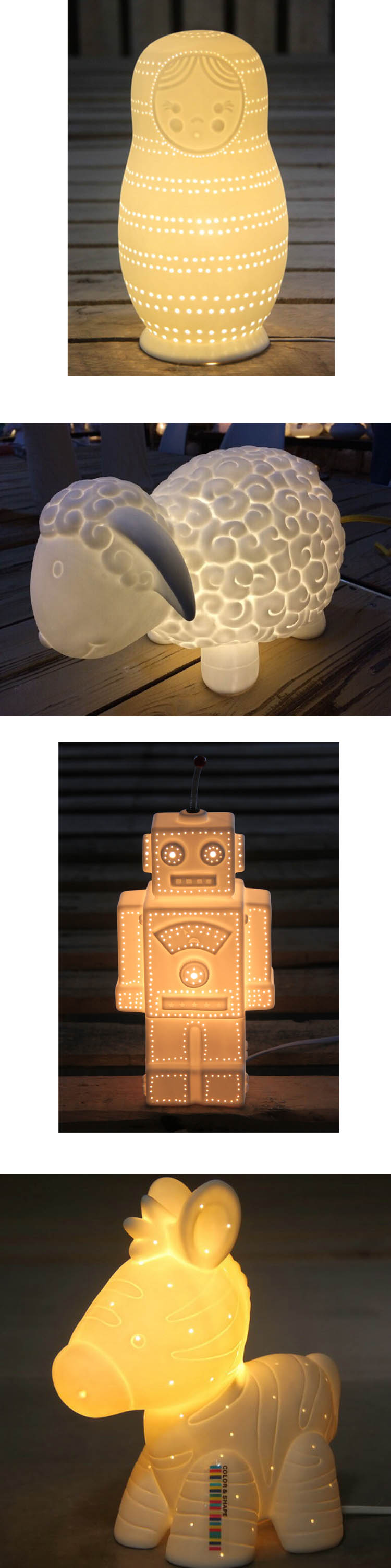 Gift gift wholesale ceramic table lamps high quality lovely doll shape bedside porcelain table lamp night light
