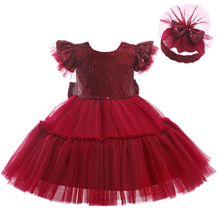 LZH Toddler Baby Clothing Girl Dresses Kids Sequins Mesh Princess Birthday Party Children Christmas Dress